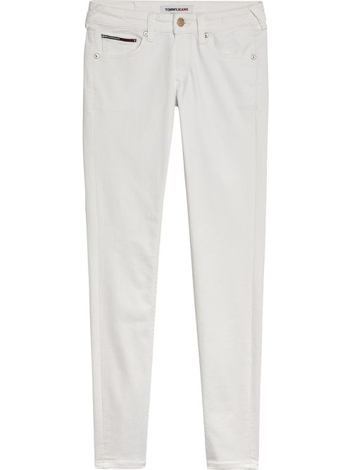 Jeans Sophie ceñidos de talle bajo blancos