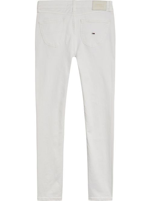 Jeans Sophie ceñidos de talle bajo blancos