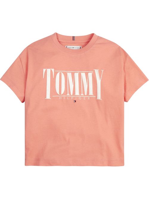 Camiseta con logo de satén