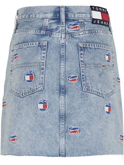 FALDA JEANS DE ALGODÓN RECICLADO CON LOGOS