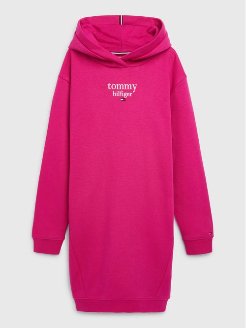 VESTIDO SUETER CON HOODIE Y LOGO