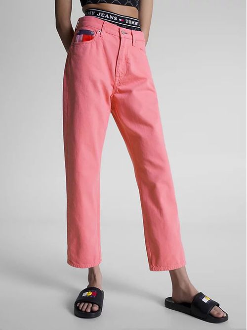 PANTALONES ROSAS RECTOS DE TALLE ALTO HARPER TOMMY JEANS X SMILEY®