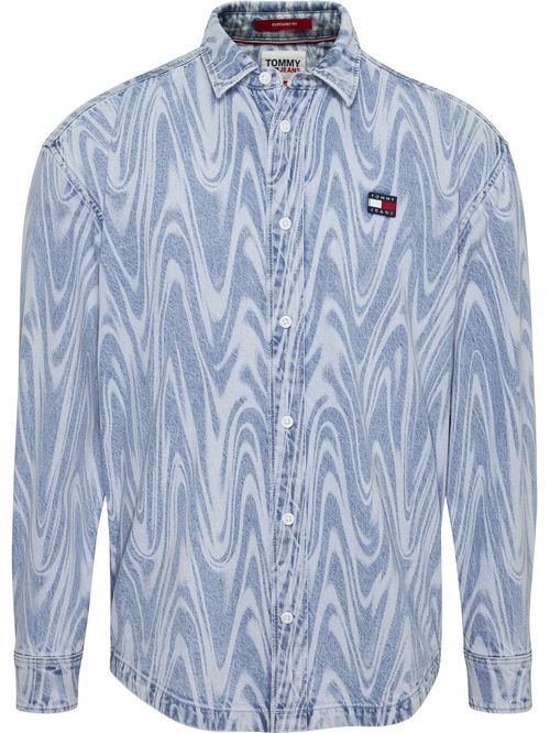 CAMISA JEANS DE REMOLINOS Y CORTE INFORMAL