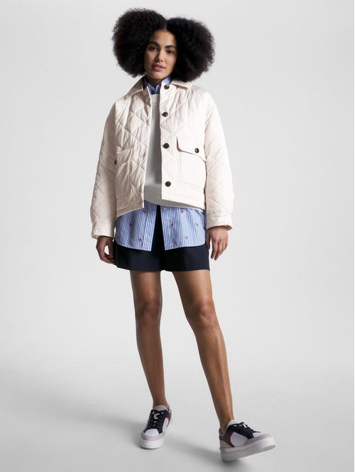 CHAQUETA CON DISEÑO ACOLCHADO A ROMBOS