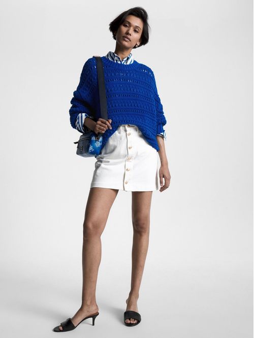 SUÉTER DE CROCHET CON CUELLO REDONDO