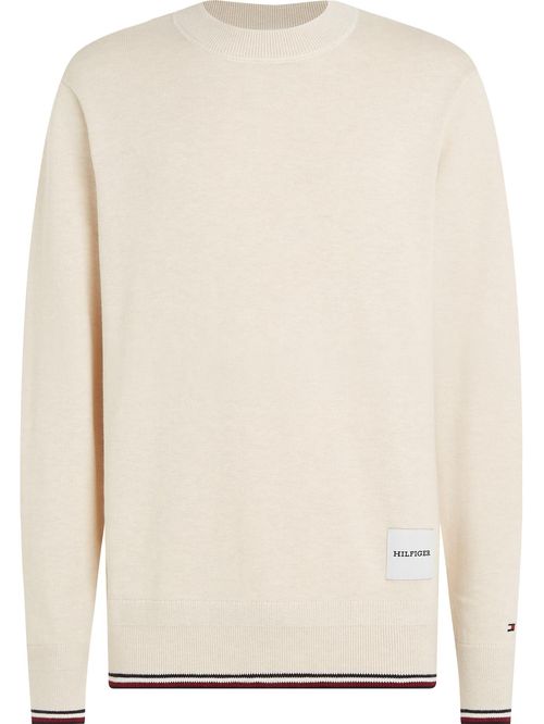 SUÉTER MANGA LARGA DE PARCHE CON LOGO