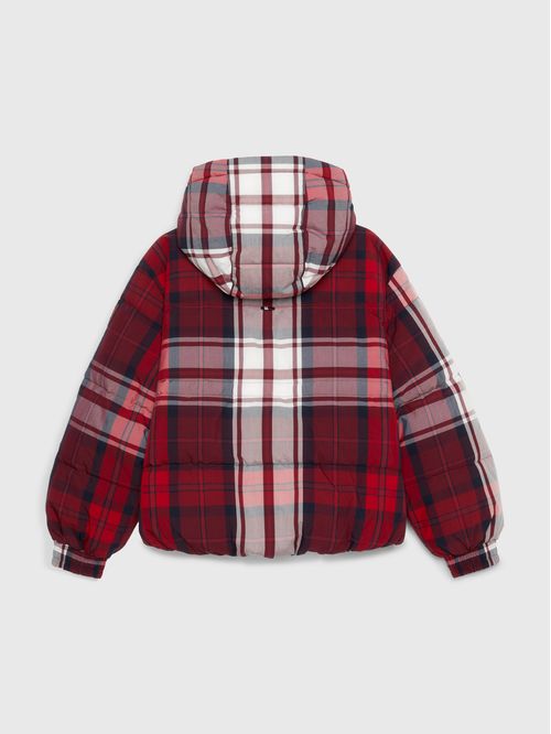 Chumpa de cuadros escoceses con capucha