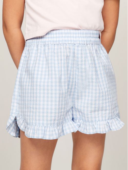Short de cuadros vichy con volantes