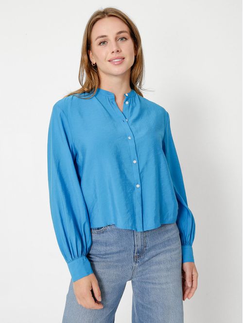 Camisa sin cuello manga corta sale