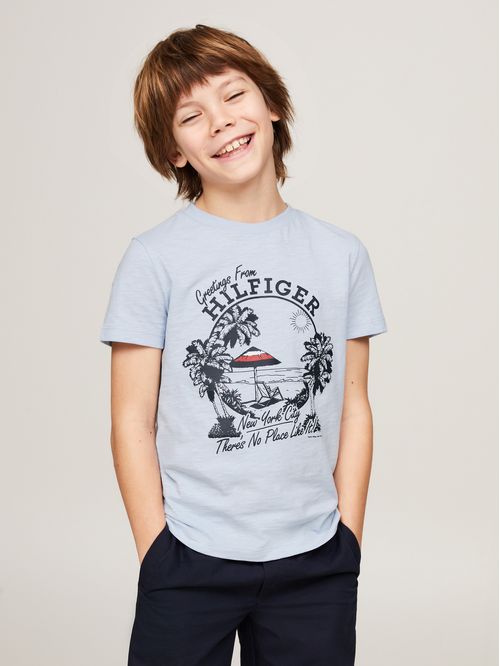 Playera de cuello redondo con gráfico