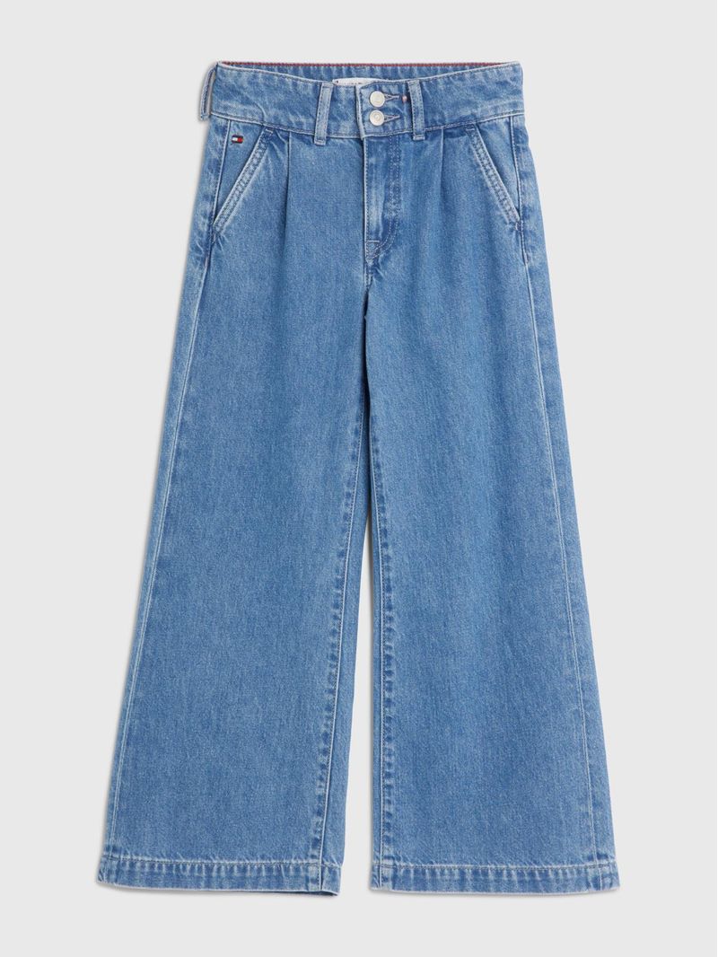 Jeans con pinzas y pierna ancha