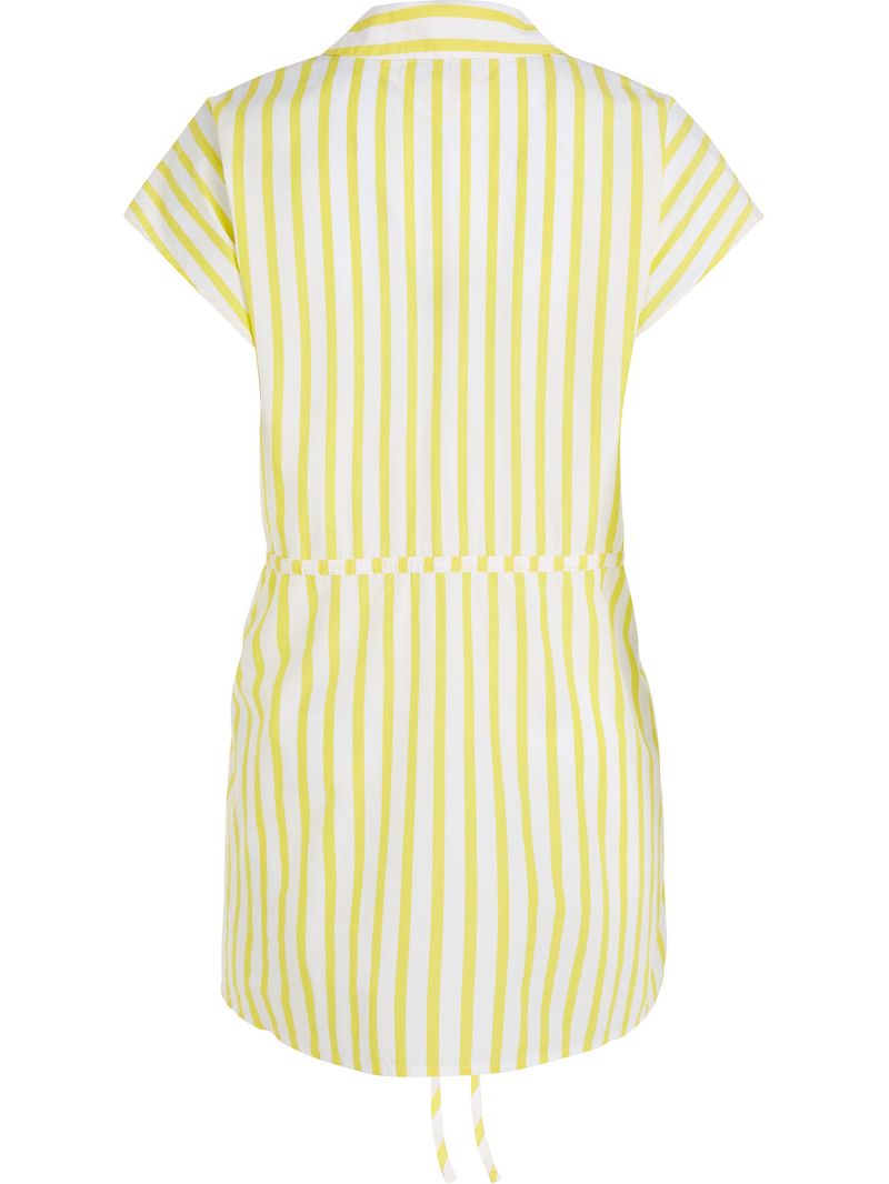 -Vestido-de-rayas-con-cuello-ingles