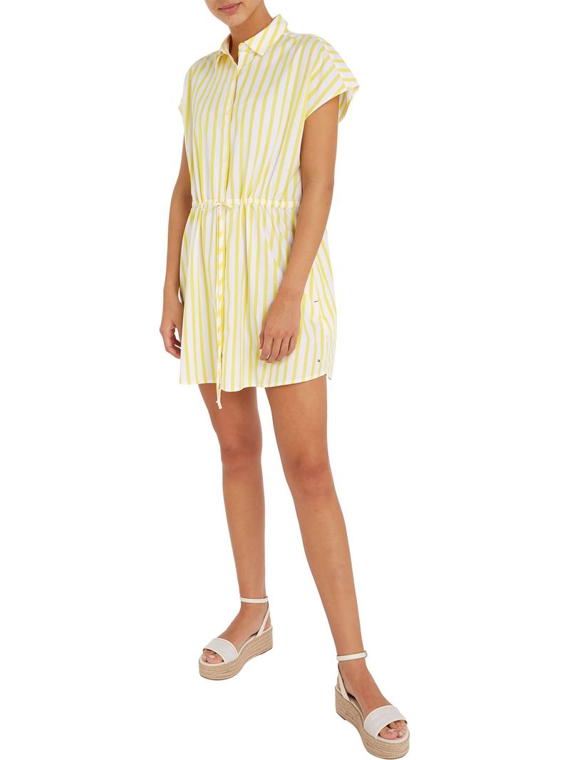 -Vestido-de-rayas-con-cuello-ingles