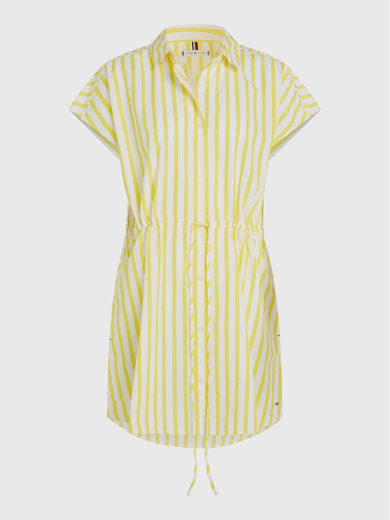 -Vestido-de-rayas-con-cuello-ingles