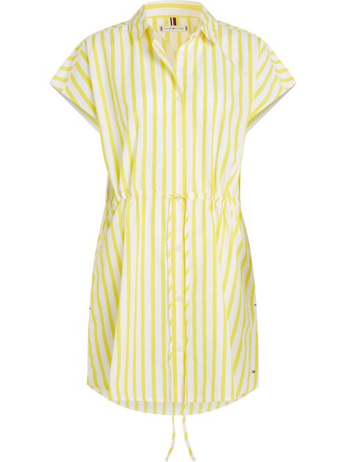 Vestido de rayas con cuello ingles