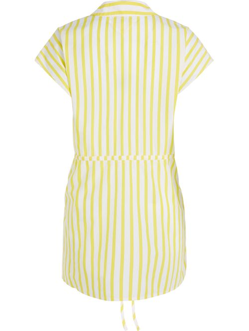 Vestido de rayas con cuello ingles