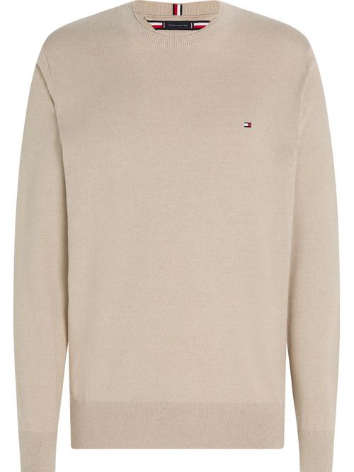 Suéter de punto mouliné con cuello redondo