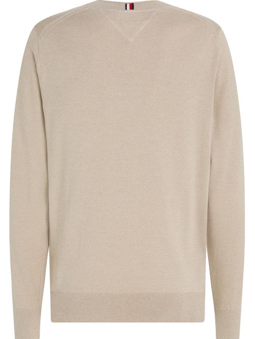 Suéter de punto mouliné con cuello redondo