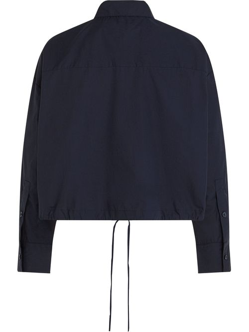 Camisa cropped con cordón y monograma TH