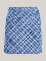 Minifalda-de-chambray-con-cuadros-escoceses