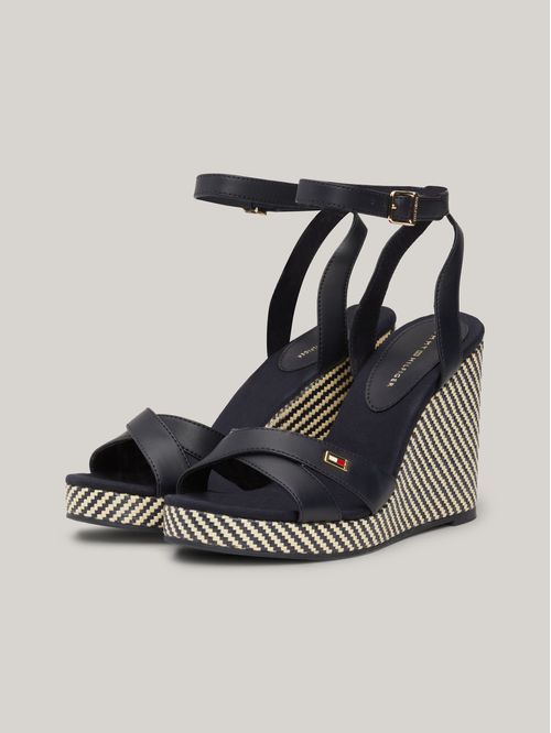 Sandalias de cuña con rayas irregulares