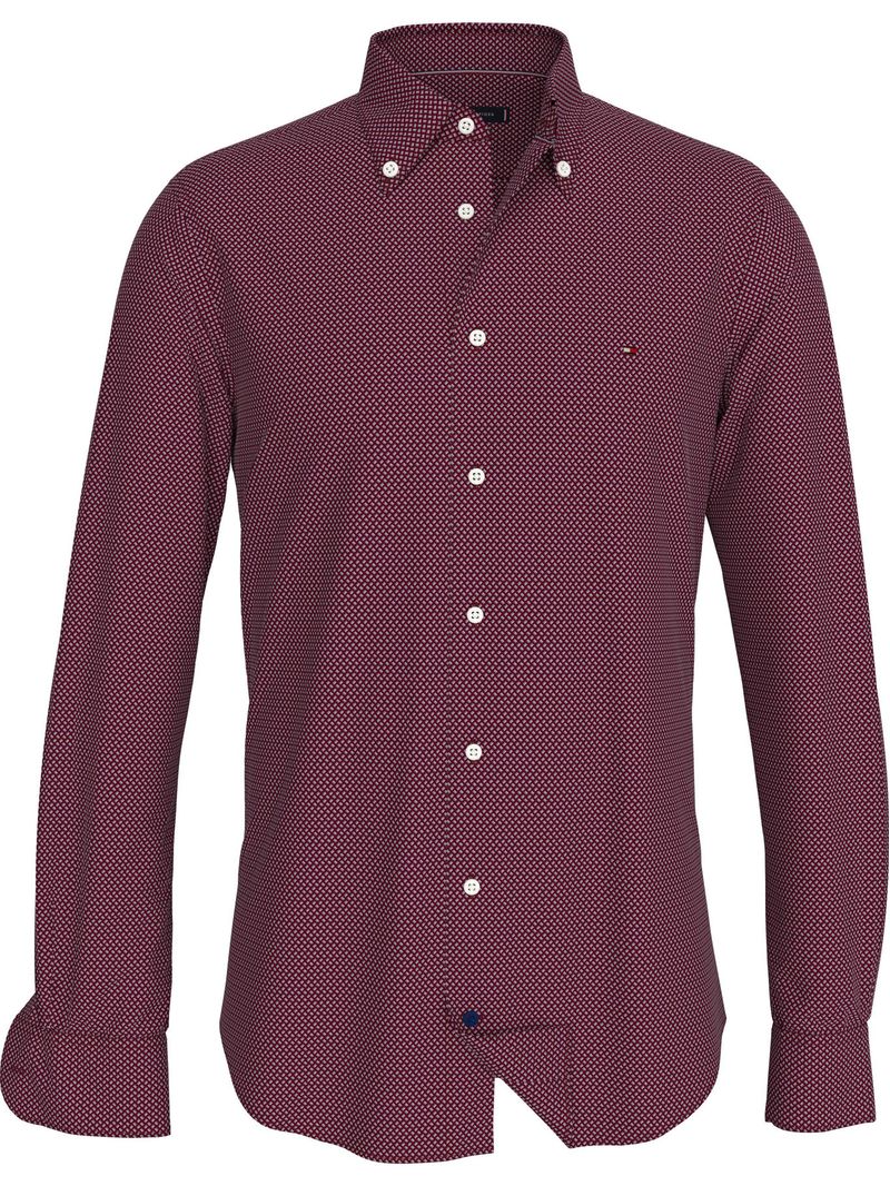 Camisa-con-mini-estampado-con-logo