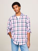 Camisa-regular-de-cuadros-con-logo