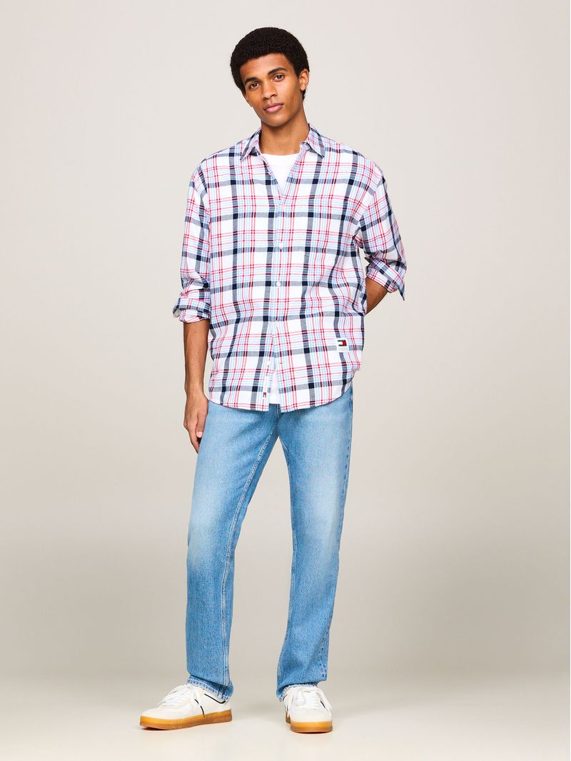 Camisa-regular-de-cuadros-con-logo
