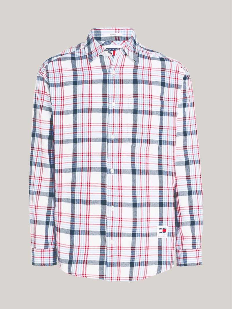 Camisa-regular-de-cuadros-con-logo