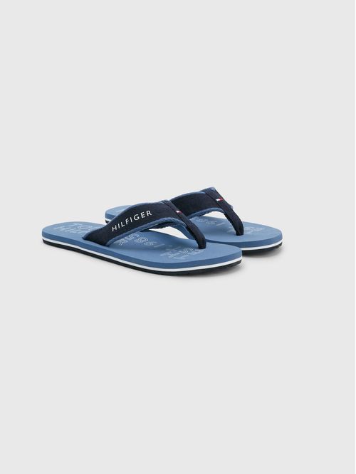 Chancletas de tejido trenzado con logo