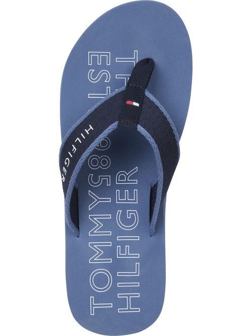 Chancletas de tejido trenzado con logo