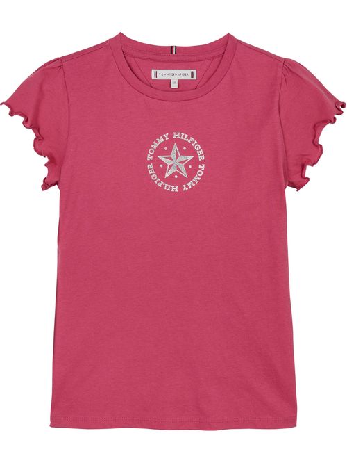 Playera con logo metálico