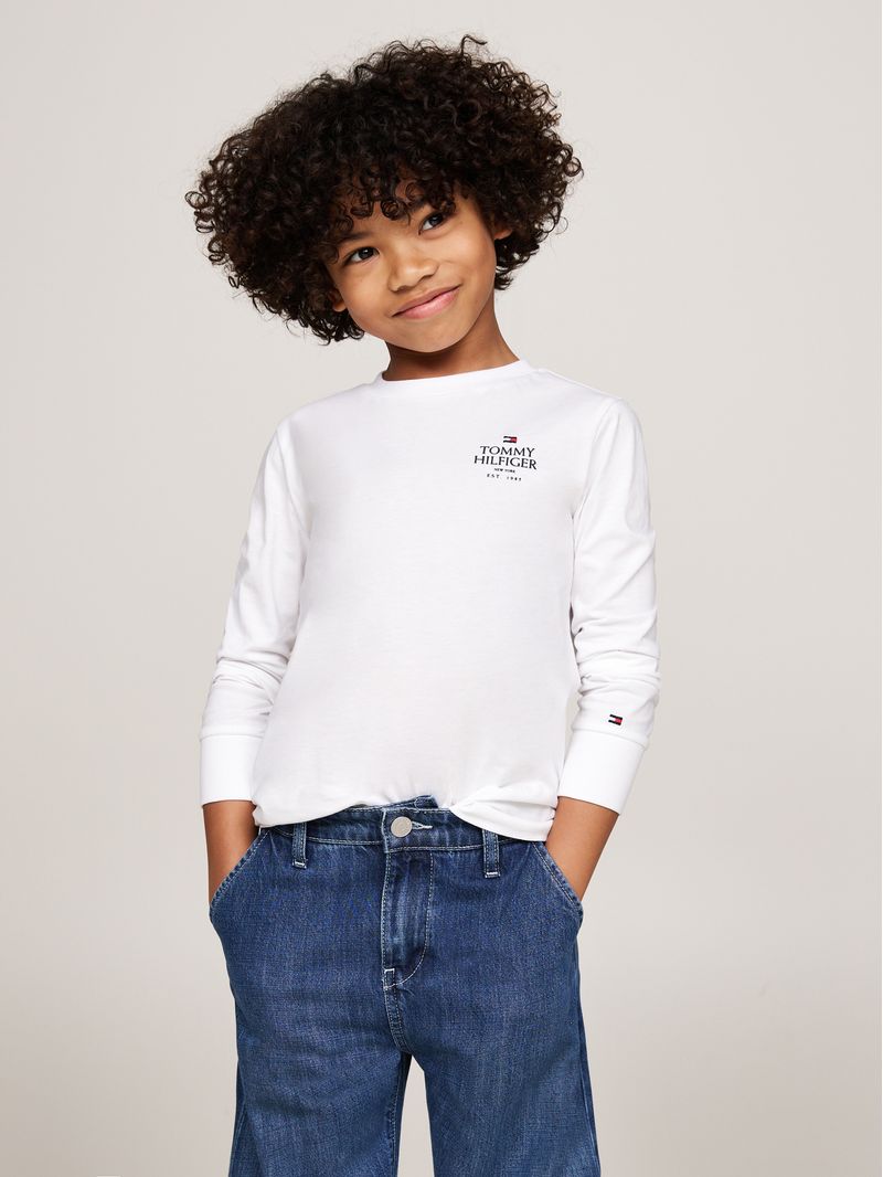 Playera-manga-larga-de-corte-regular-con-logo