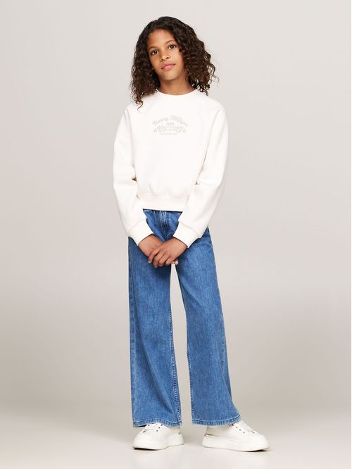 Suéter de felpa con logo de flores