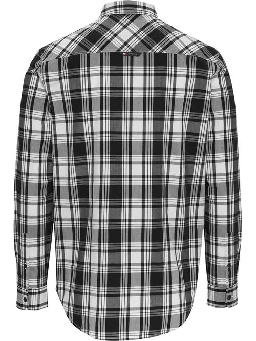 Camisa poplin con cuadros de corte regular