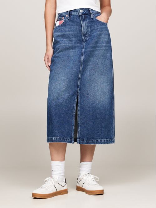 Falda denim Claire midi y entallada