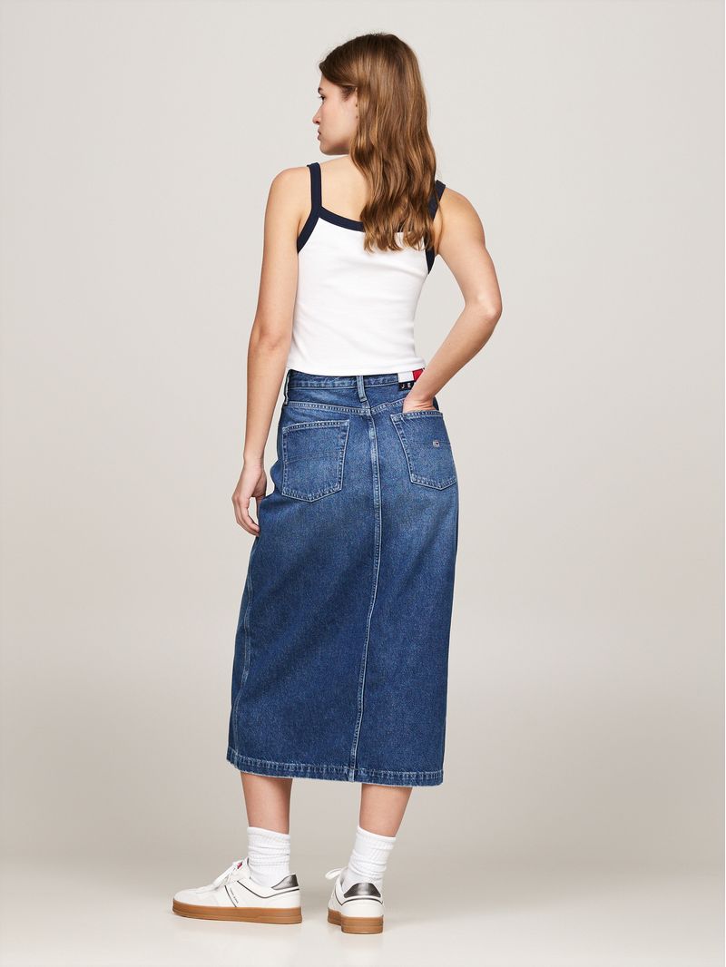 Falda-denim-Claire-midi-y-entallada