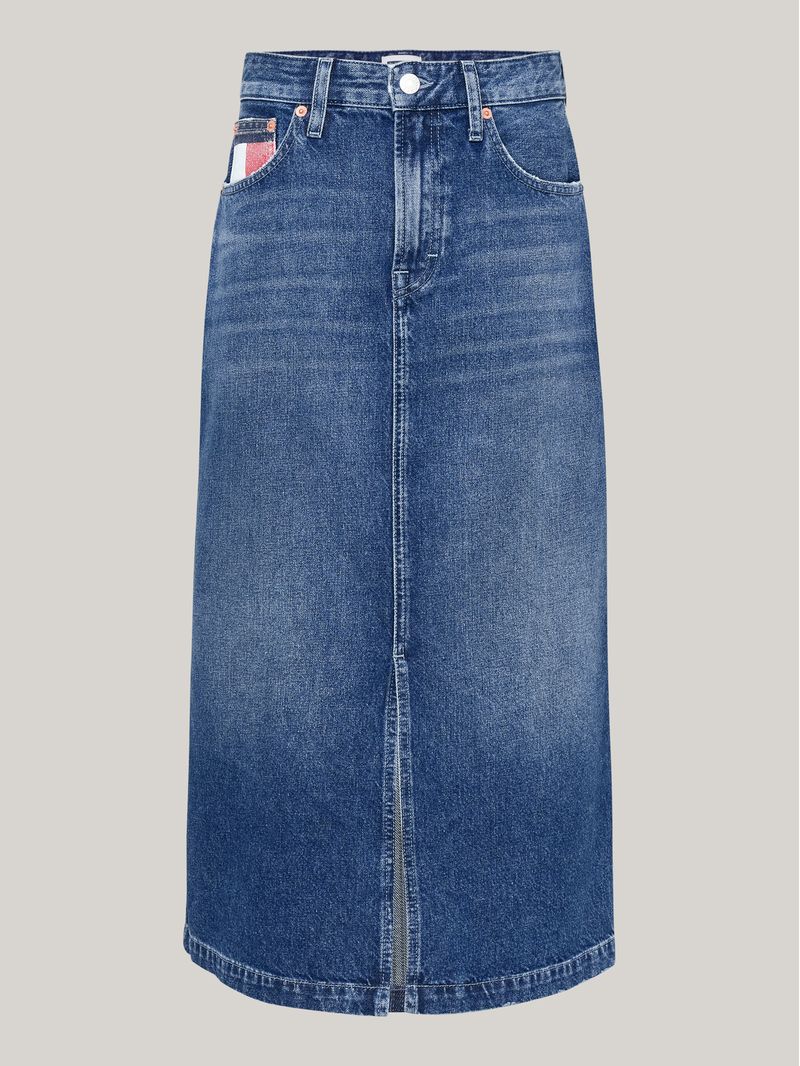 Falda-denim-Claire-midi-y-entallada