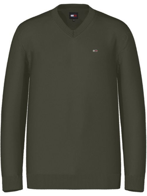 Suéter essential de corte slim con cuello en v