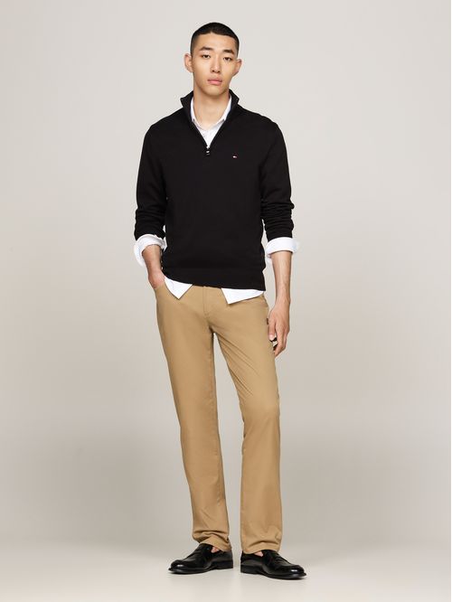 Suéter con cuello perkins y zipper