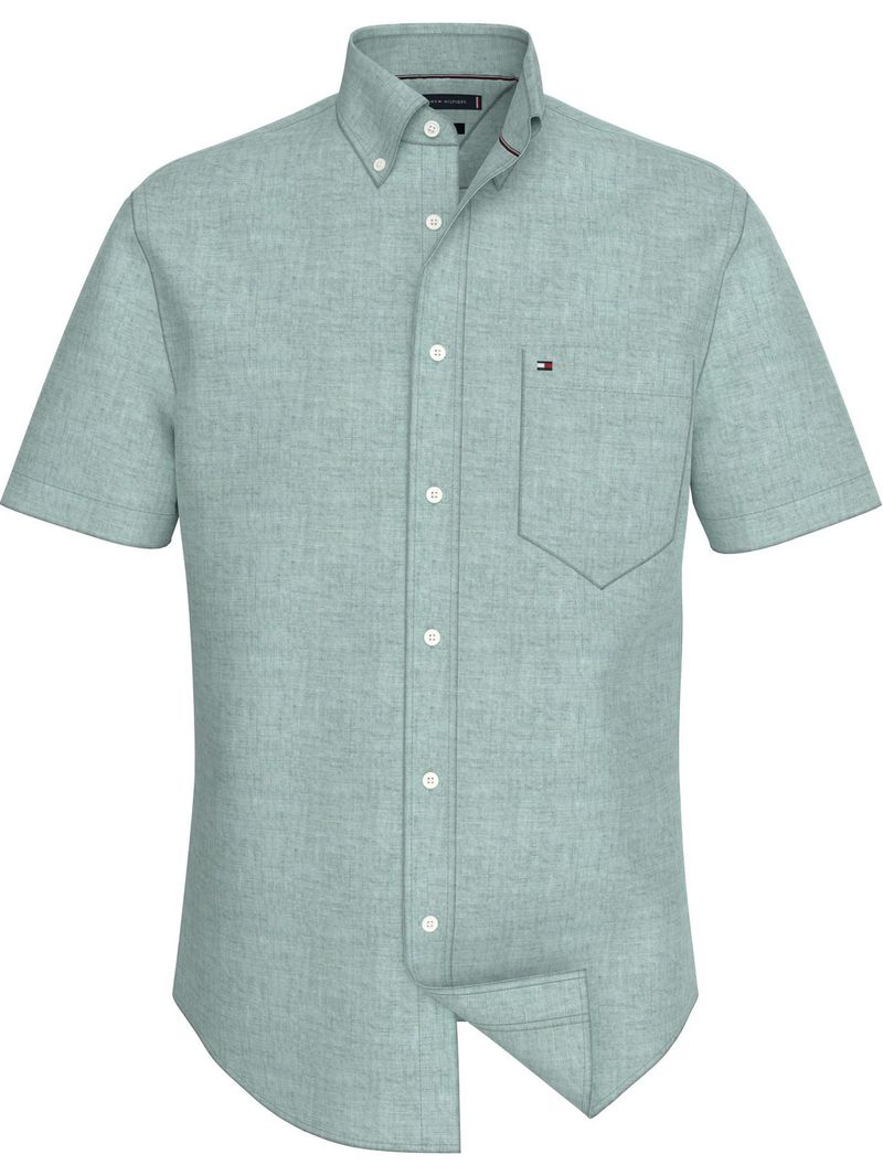 Camisa-solida-de-corte-regular-con-logo