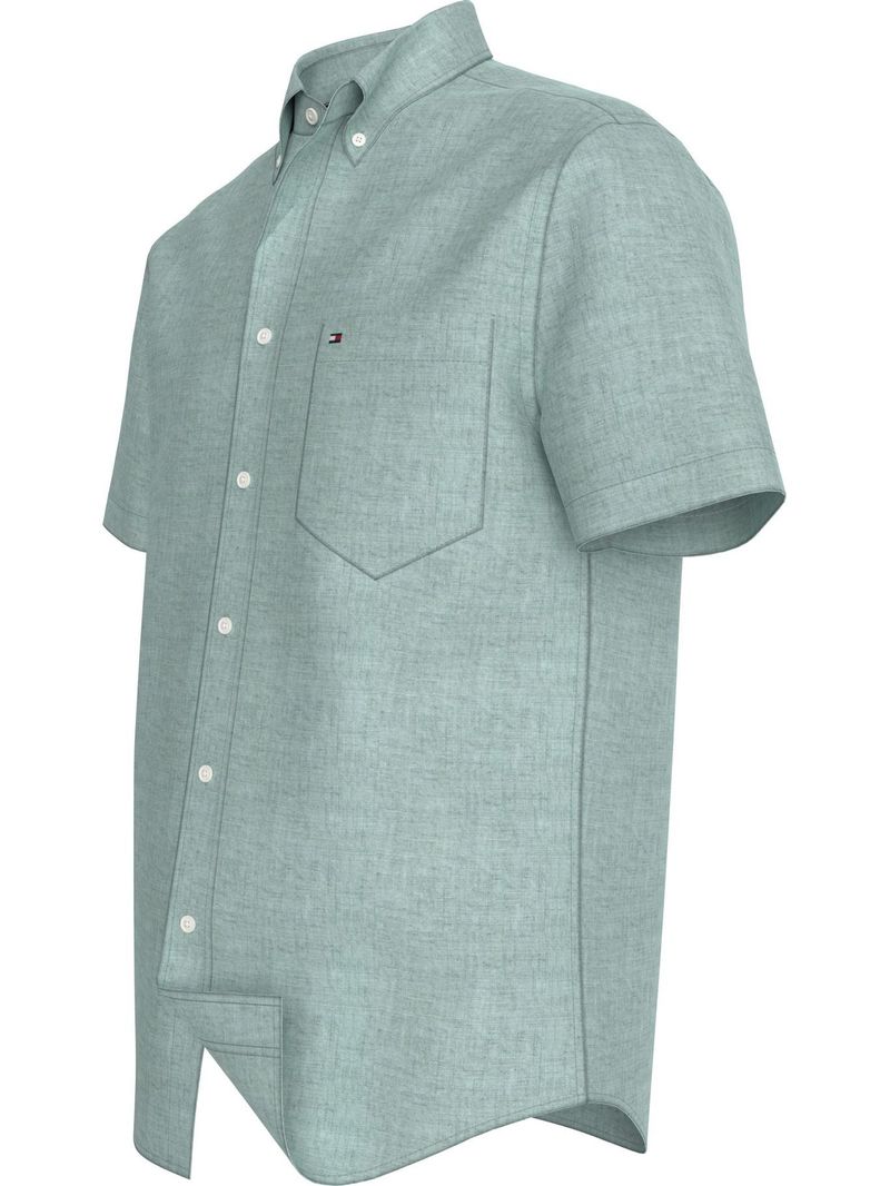 Camisa-solida-de-corte-regular-con-logo