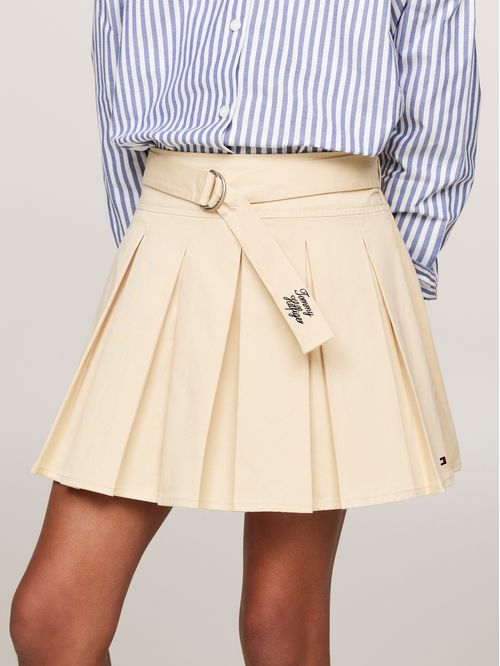 Falda de algodón con cincho anudable