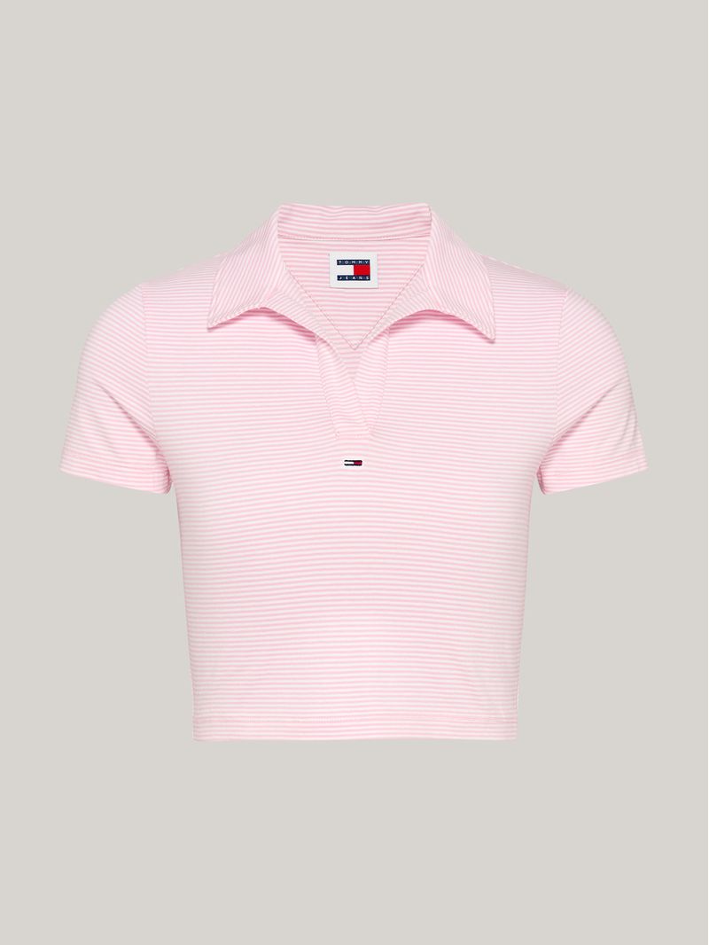 Polo-cropped-de-corte-slim-con-cuello-en-v