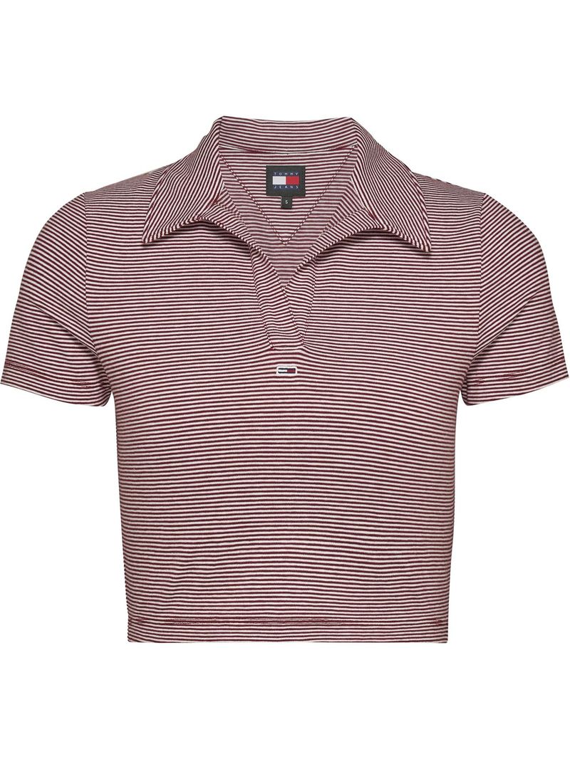 Polo-cropped-de-corte-slim-con-cuello-en-v