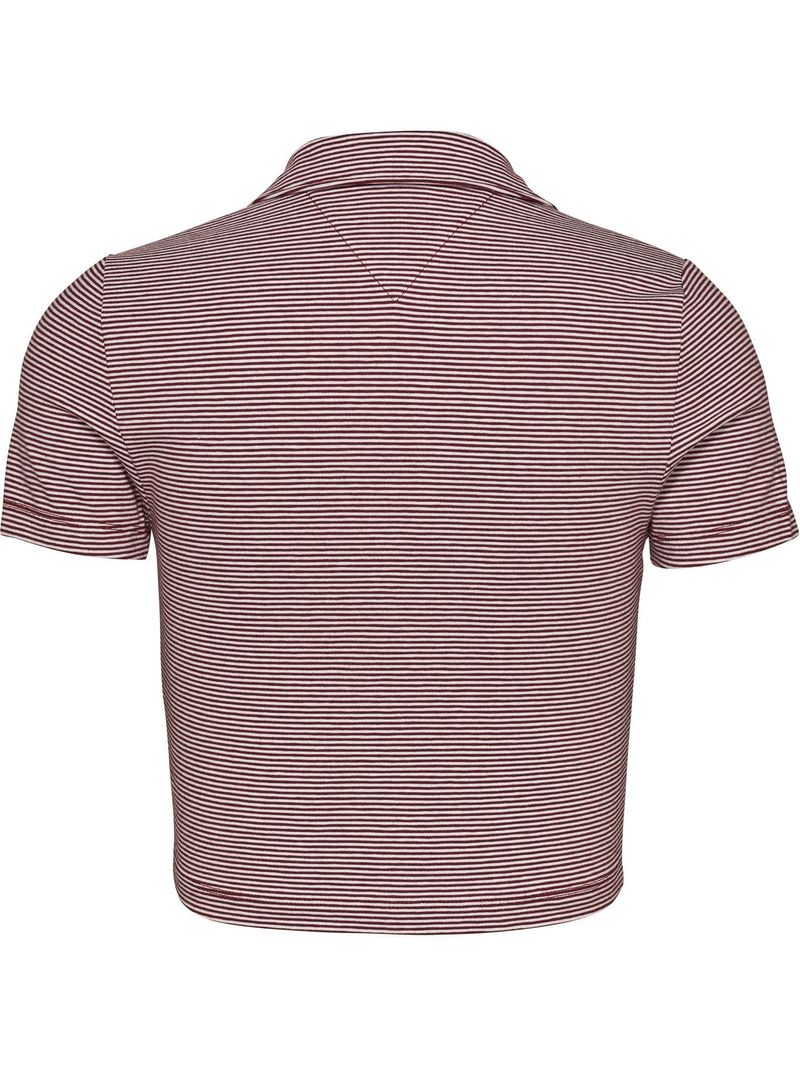 Polo-cropped-de-corte-slim-con-cuello-en-v