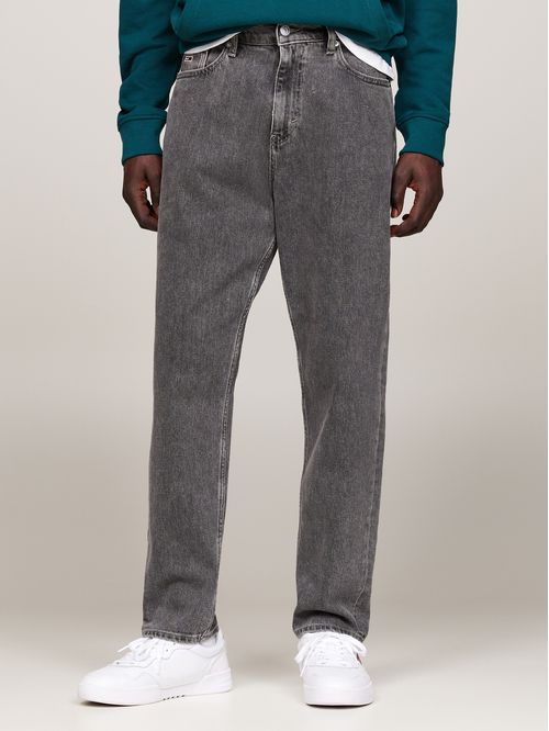 Jeans Isaac amplios con pierna cónica y efecto desteñido