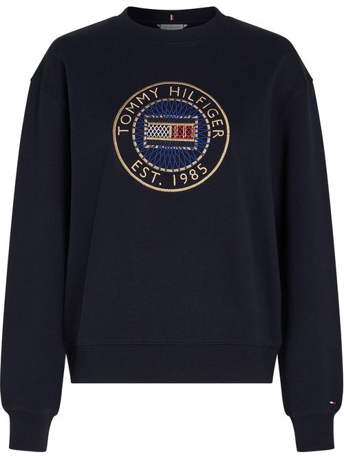 Sudadero de cuello redondo con logo bordado