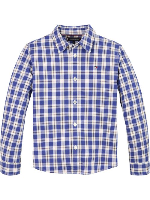 Camisa manga larga de cuadros con logo