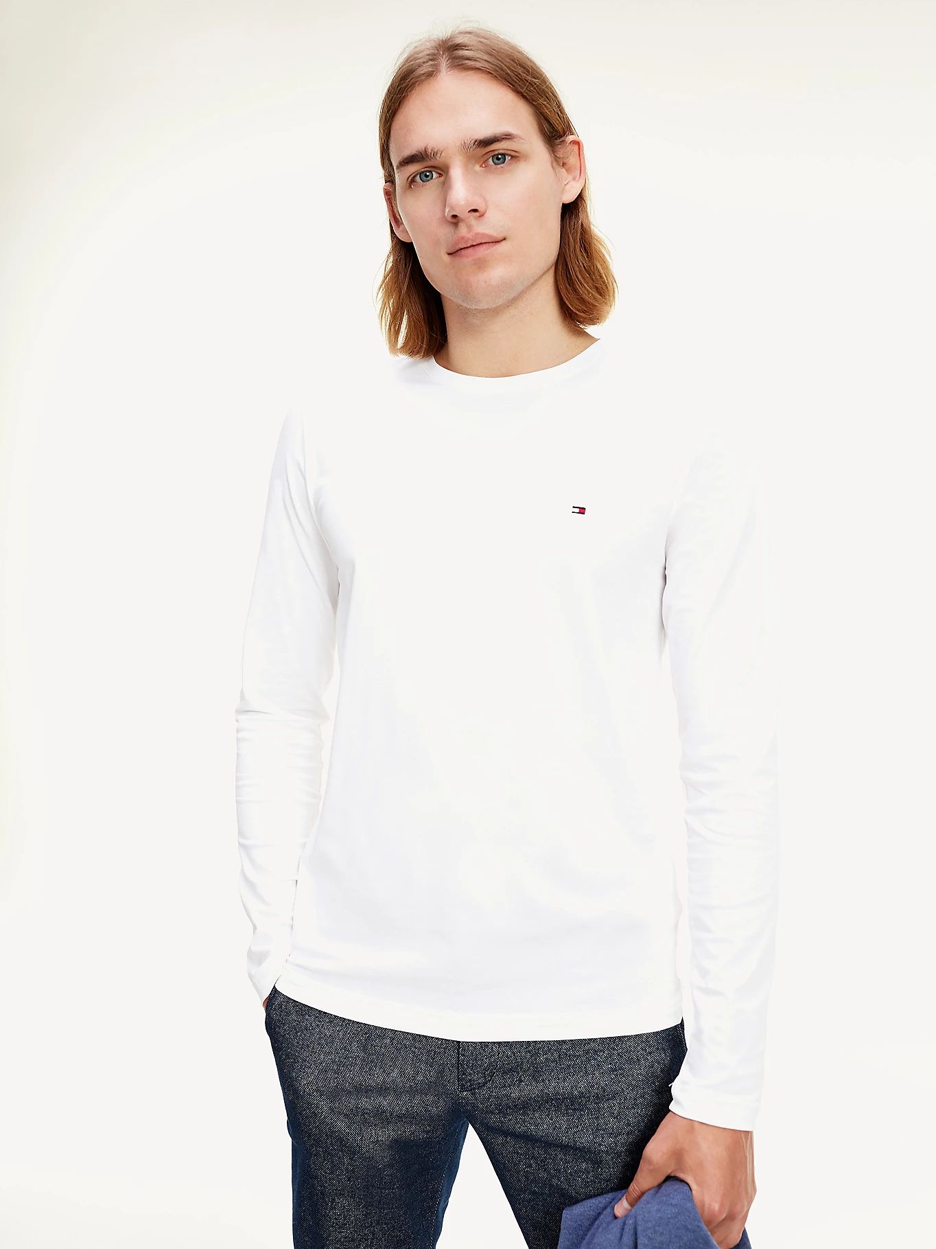 Tommy Hilfiger SuÃ©ter Blanco Hombre Playera Extra Larga Playera